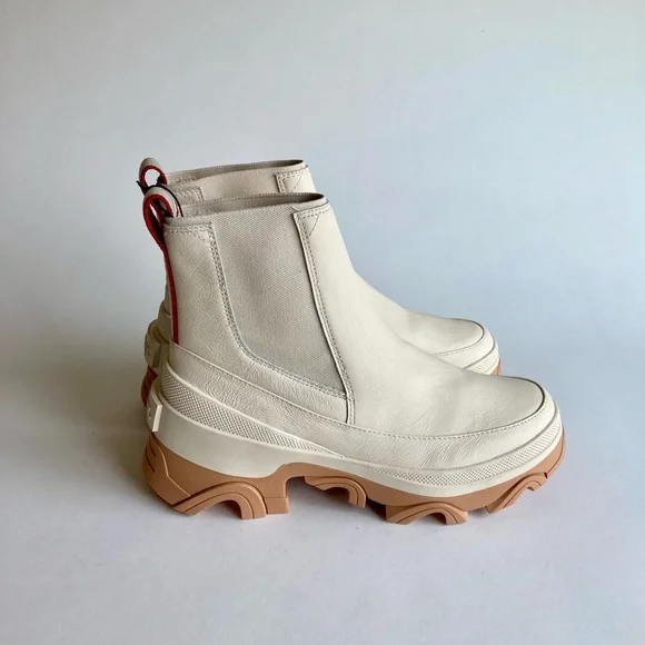 New Sorel Natural Seasalt Waterproof Leather Lug Outsole Chelsea Boots size 7.5 - Picture 2 of 14